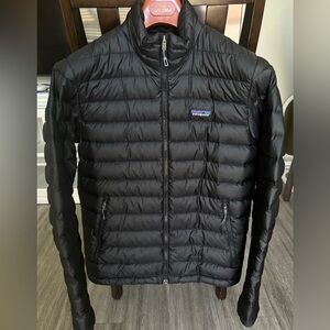 Patagonia Down Sweater Jacket Mens Puffer Coat Small Black Excellent Condition